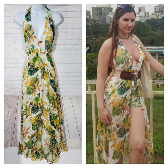 Luxxel Yellow Floral Romper Dress - Picture 1 of 8